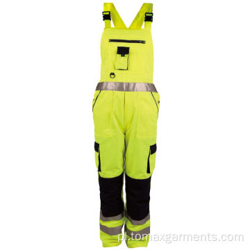 Ciepłe zimowe spodnie na szelkach Hi Vis Safety